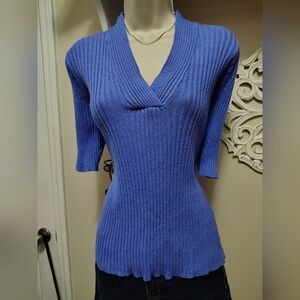 George Women's Blue Ribbed Blouse